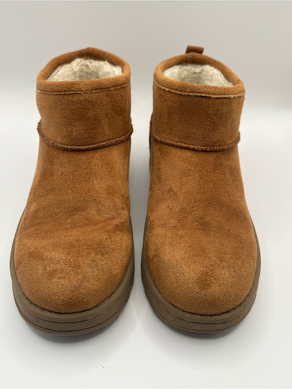 Sonoma Kids Cozy Tan Suede-Look Booties with Sherpa Lining
